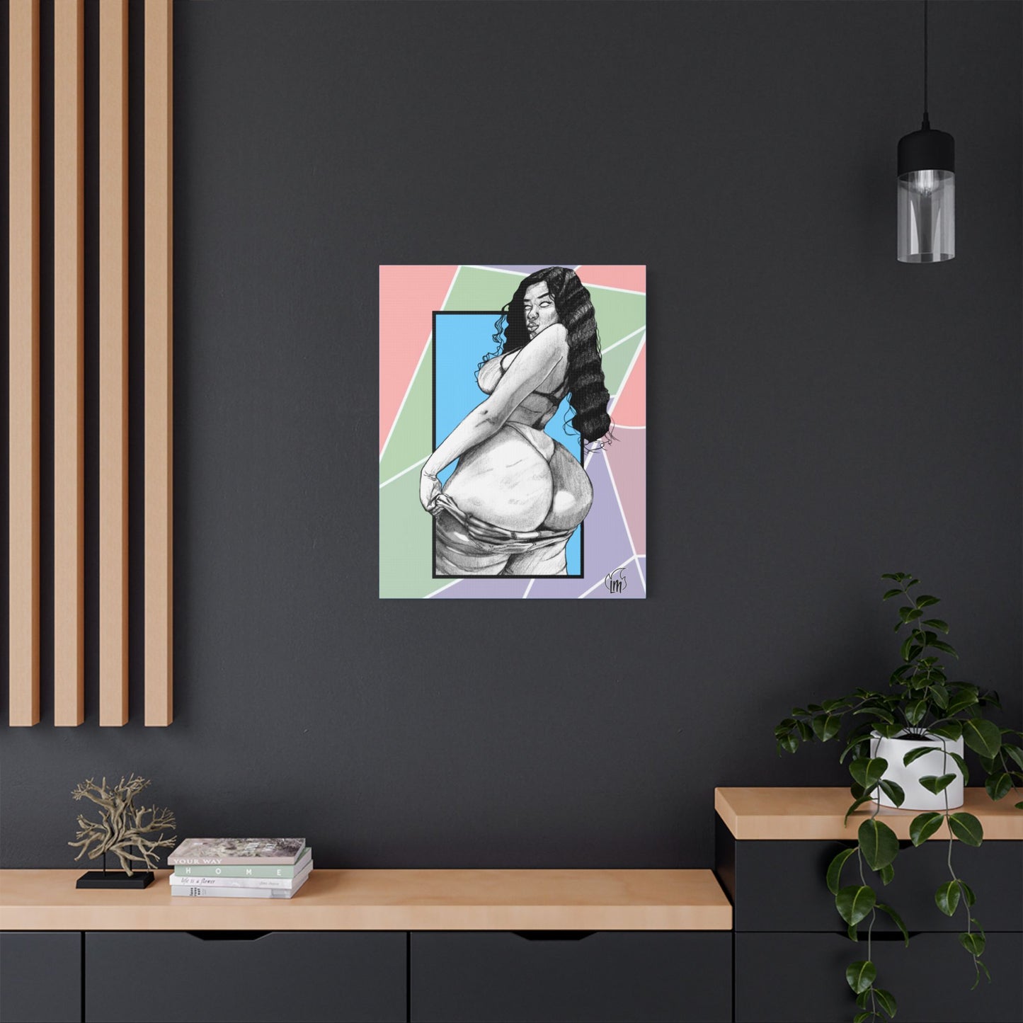 Double Cheeked on Satin Canvas, Stretched