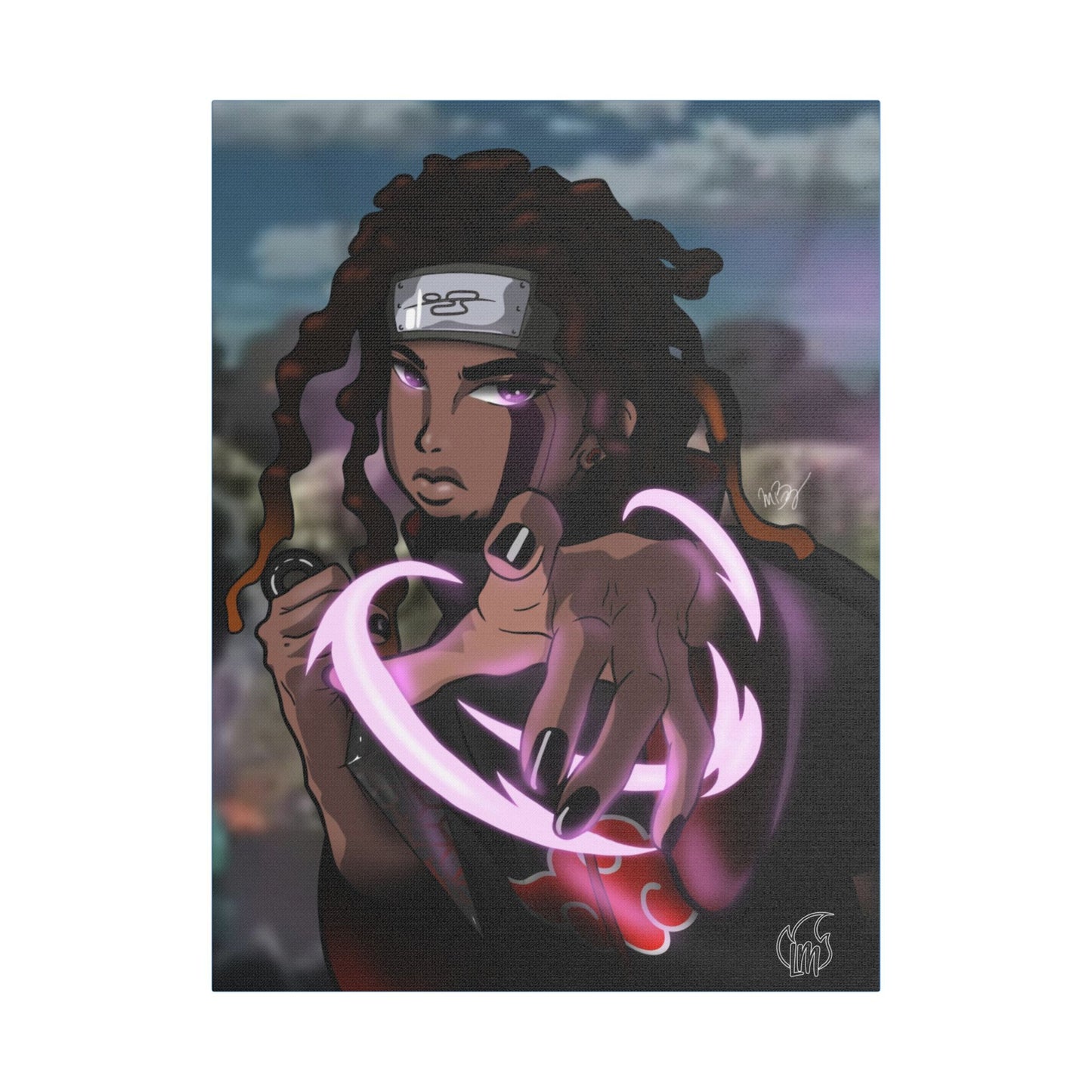 Anime, OC Akatsuki Ninja of Naruto Shippuden on Satin Canvas, Stretched