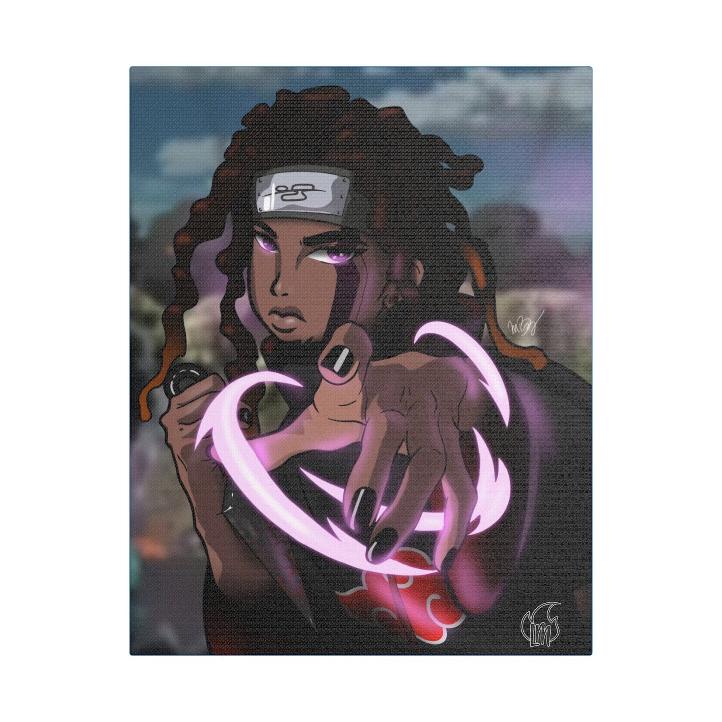 Anime, OC Akatsuki Ninja of Naruto Shippuden on Satin Canvas, Stretched