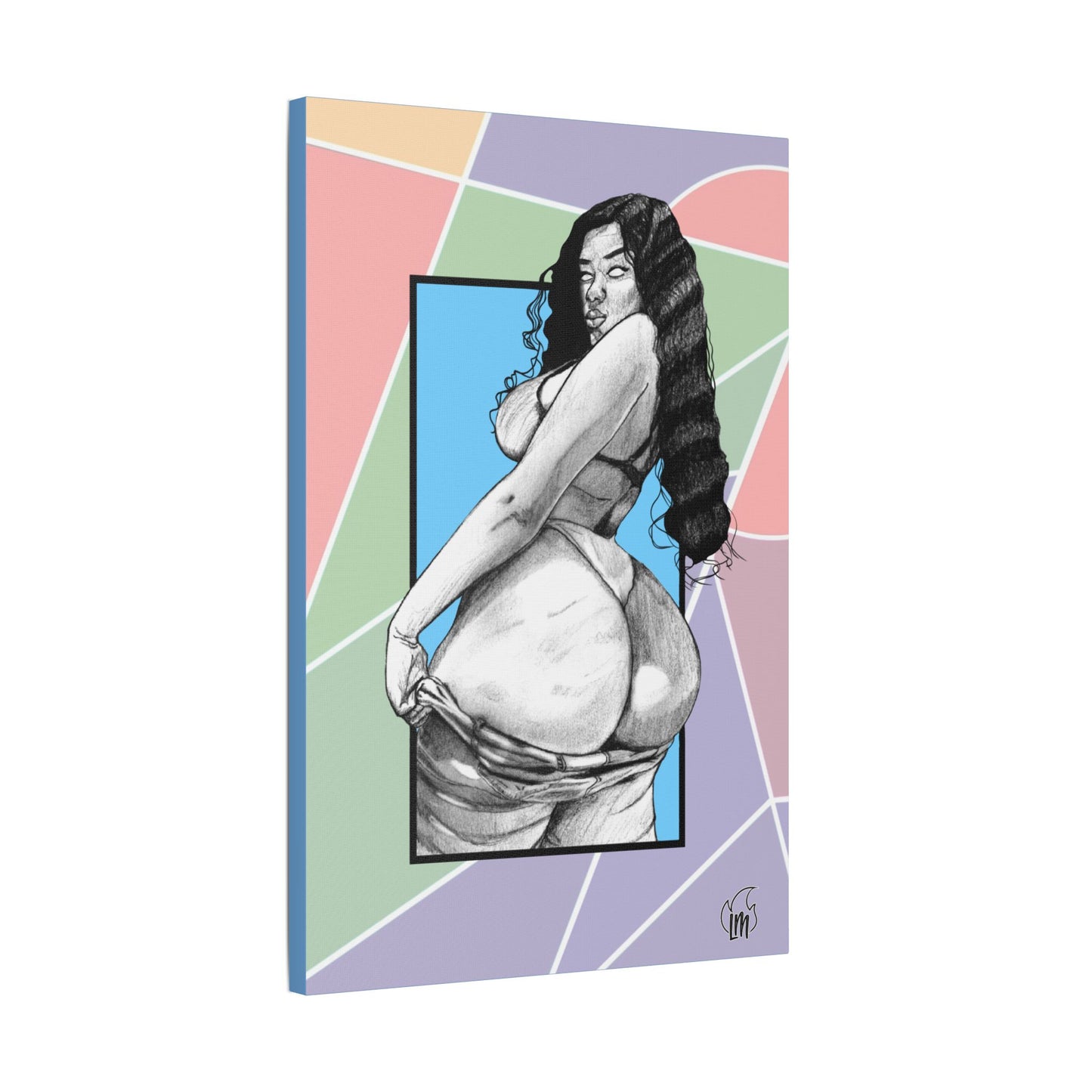 Double Cheeked on Satin Canvas, Stretched