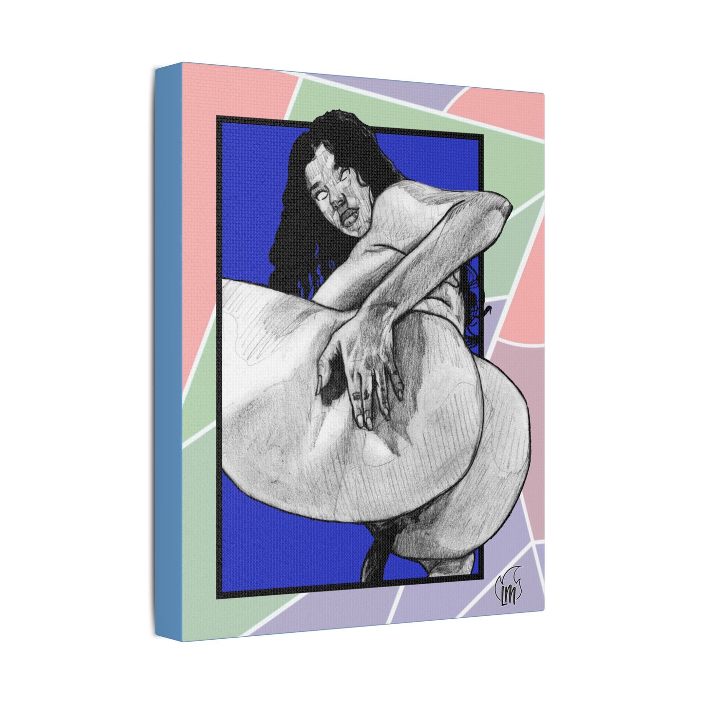Blueberry Ride Satin Canvas, Stretched