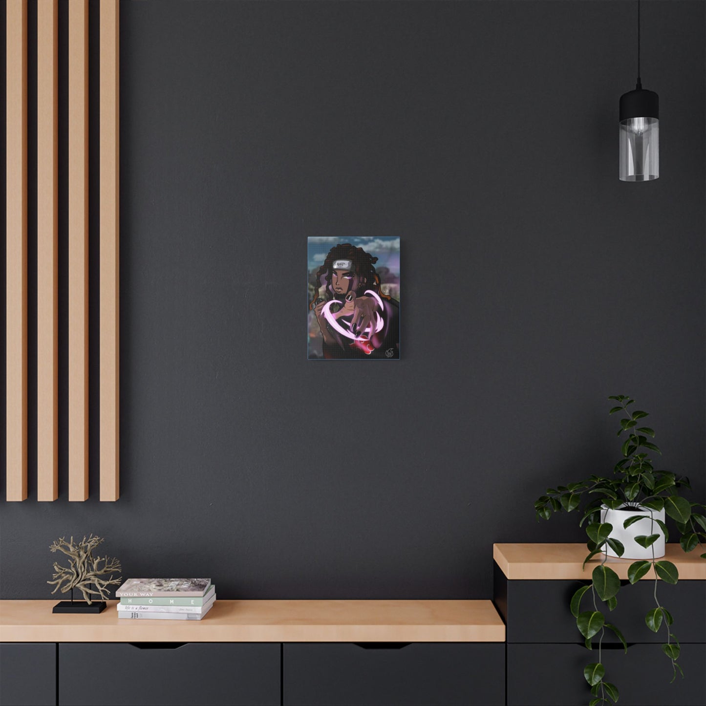 Anime, OC Akatsuki Ninja of Naruto Shippuden on Satin Canvas, Stretched