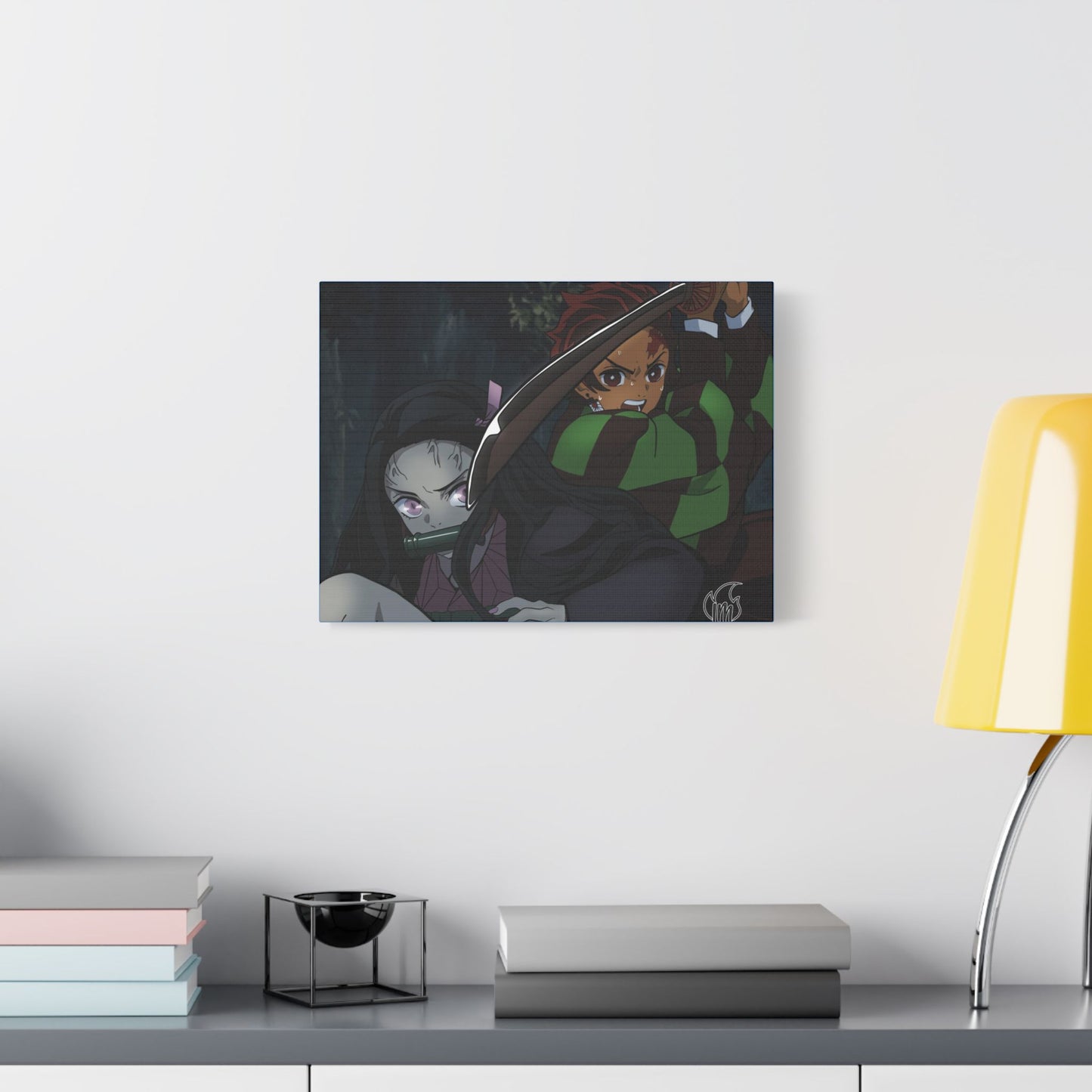 Anime Print, Tanjiro & Nezuko Demon Slayer Satin Canvas, Stretched