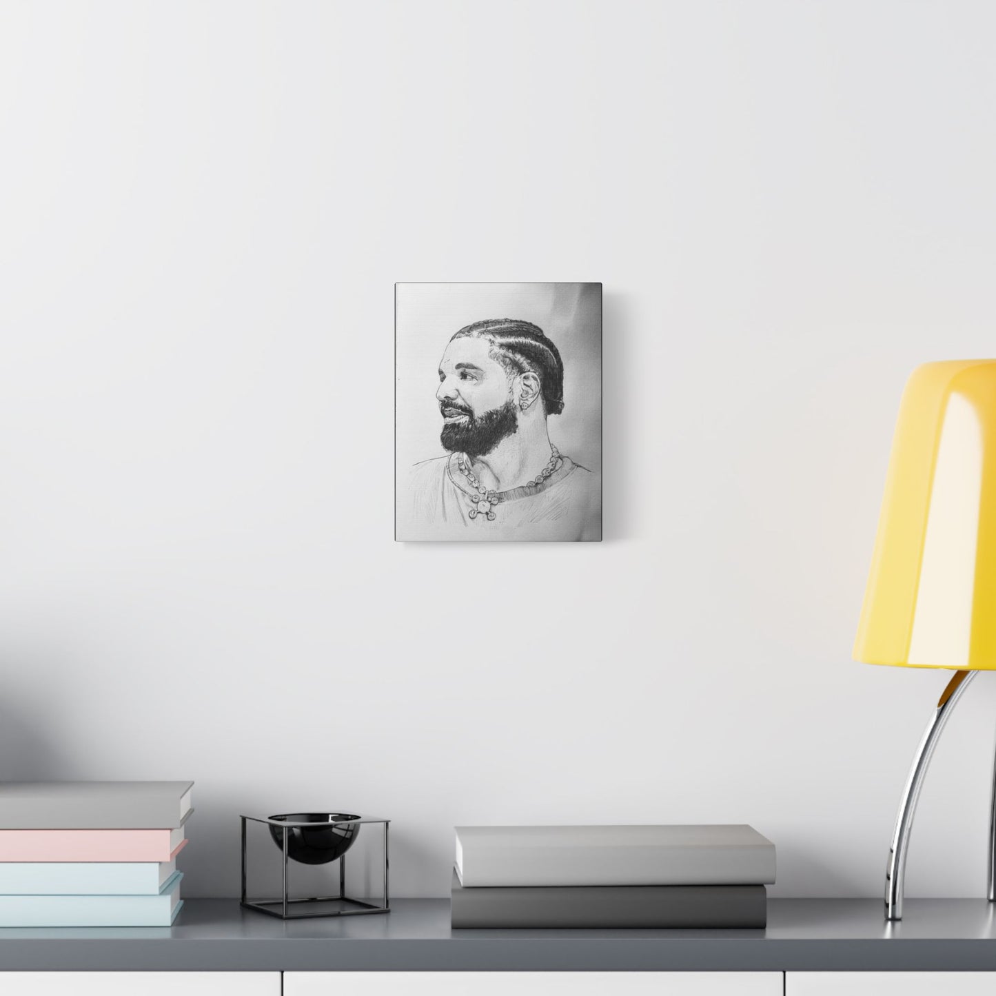 Drake (Aubrey Graham) Portrait on Satin Canvas, Stretched
