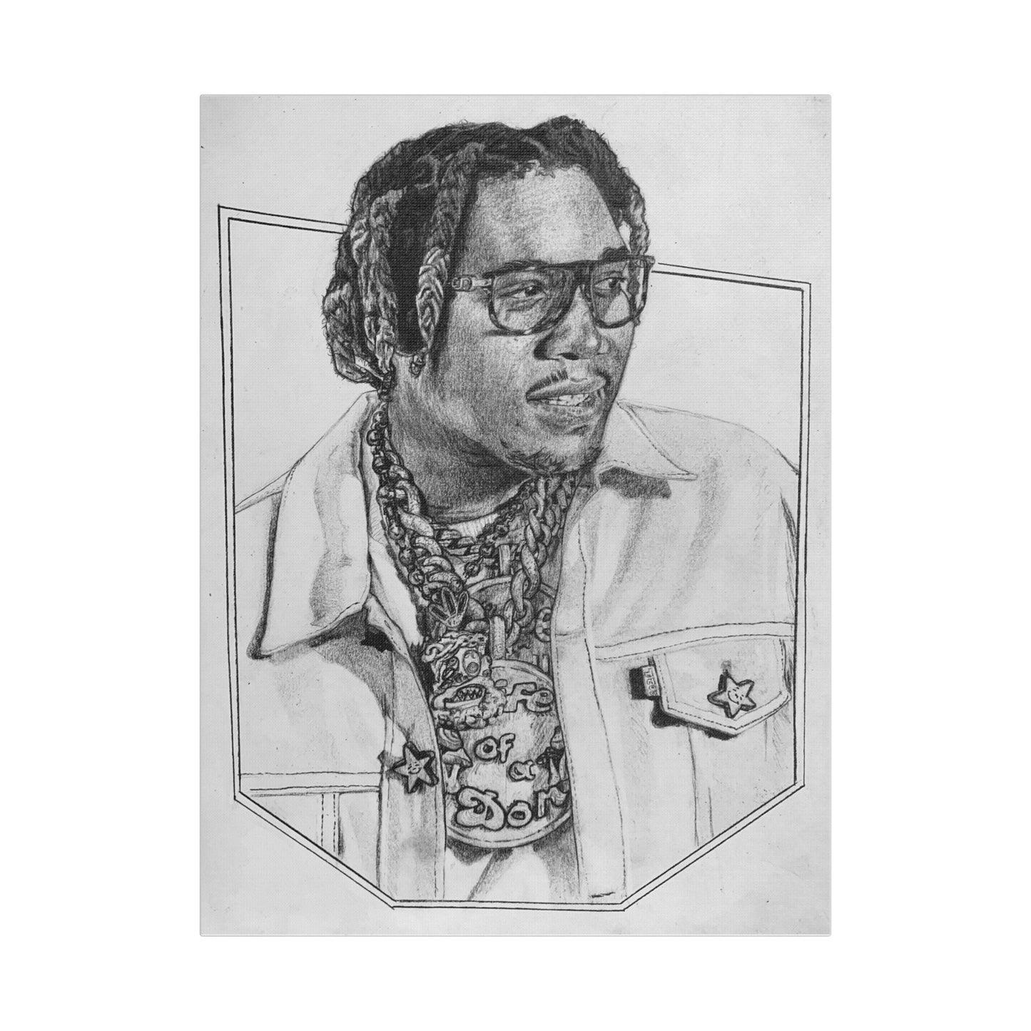 Don Toliver Portrait on Satin Canvas, Stretched