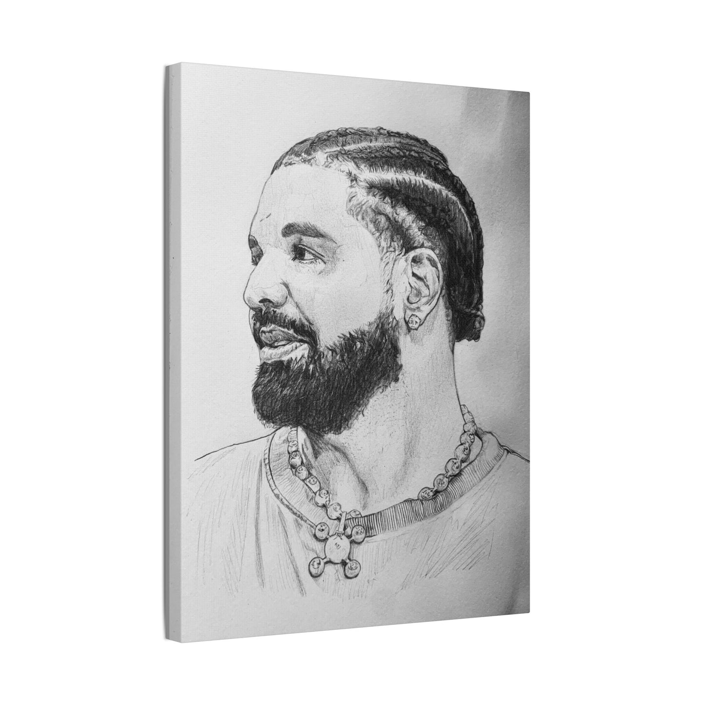 Drake (Aubrey Graham) Portrait on Satin Canvas, Stretched
