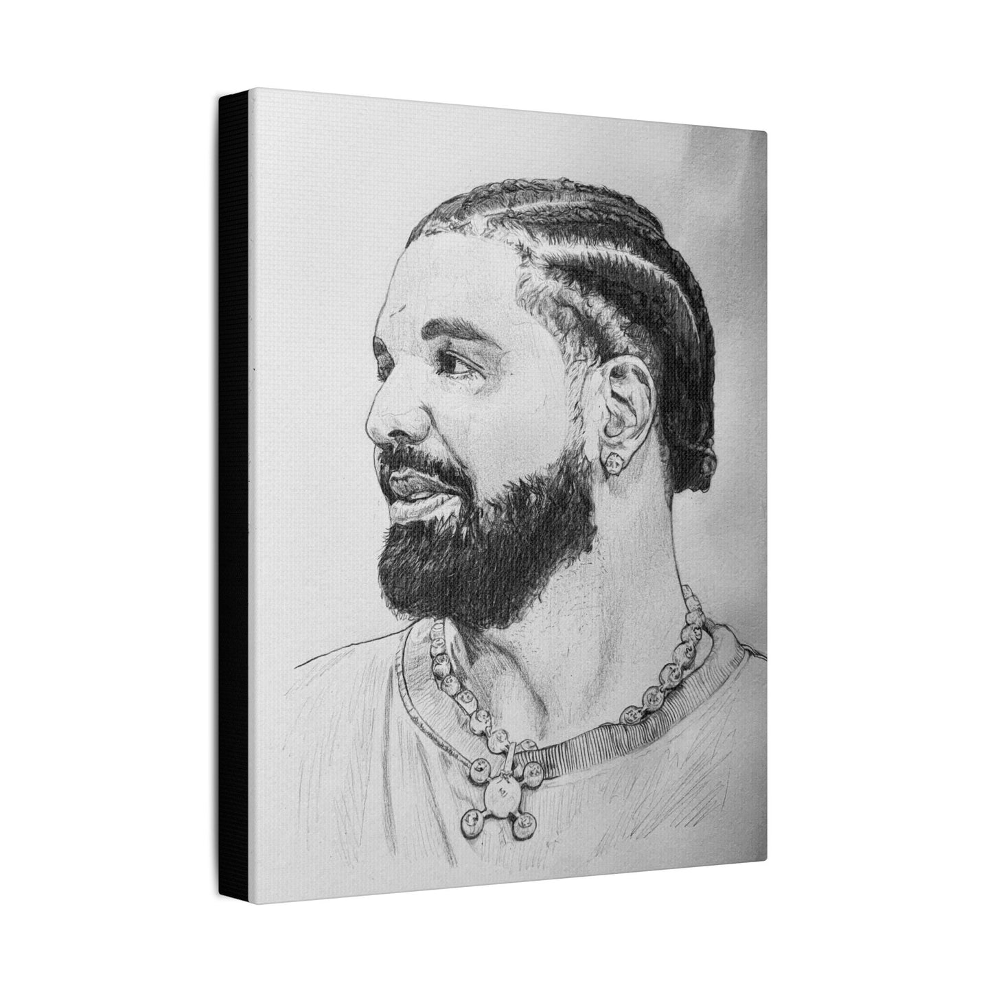 Drake (Aubrey Graham) Portrait on Satin Canvas, Stretched