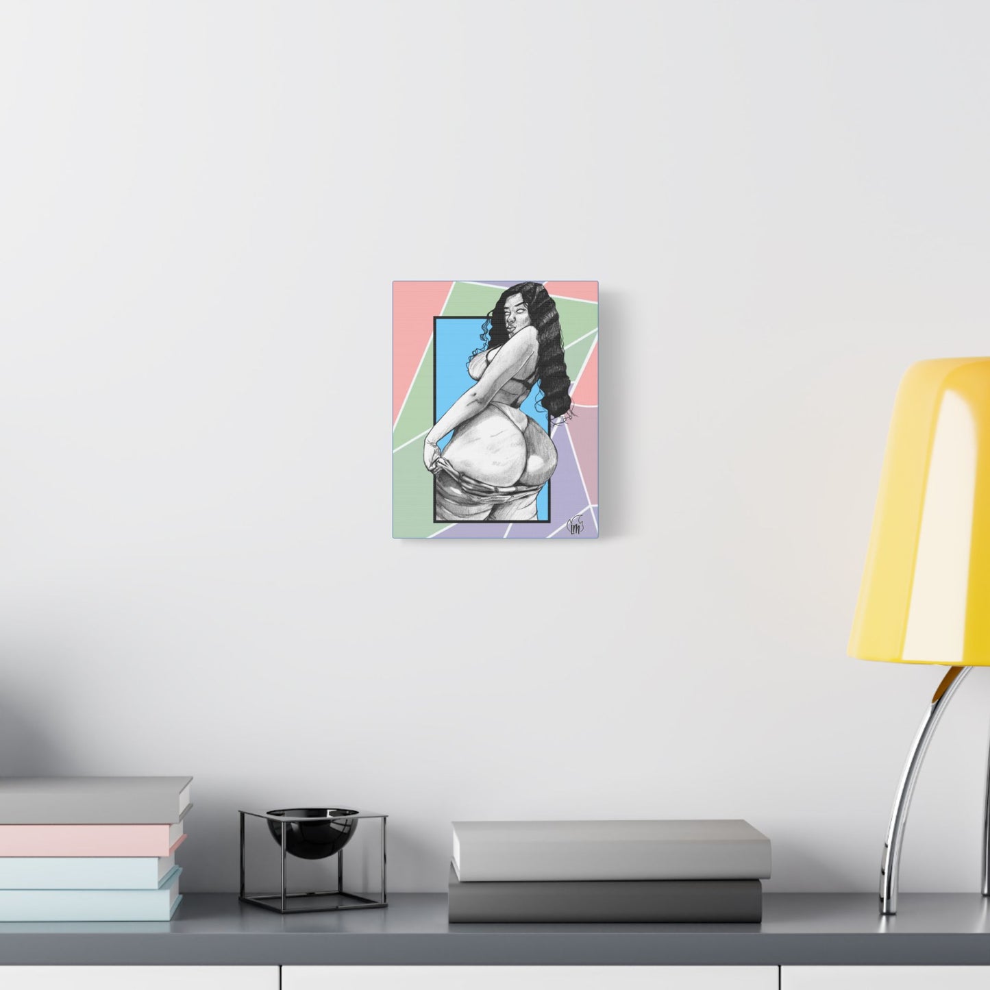 Double Cheeked on Satin Canvas, Stretched