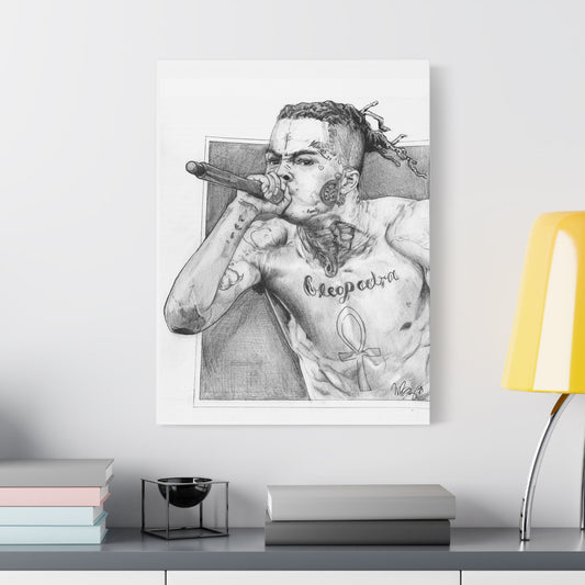 XXX TENTACION (Jahseh Onfroy) Portrait on Satin Canvas, Stretched