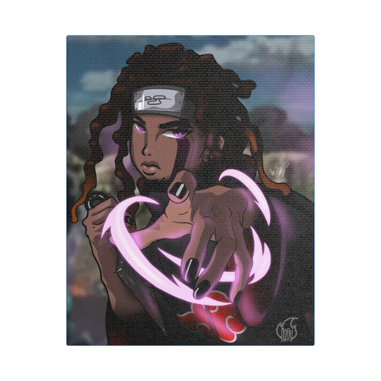Anime, OC Akatsuki Ninja of Naruto Shippuden on Satin Canvas, Stretched