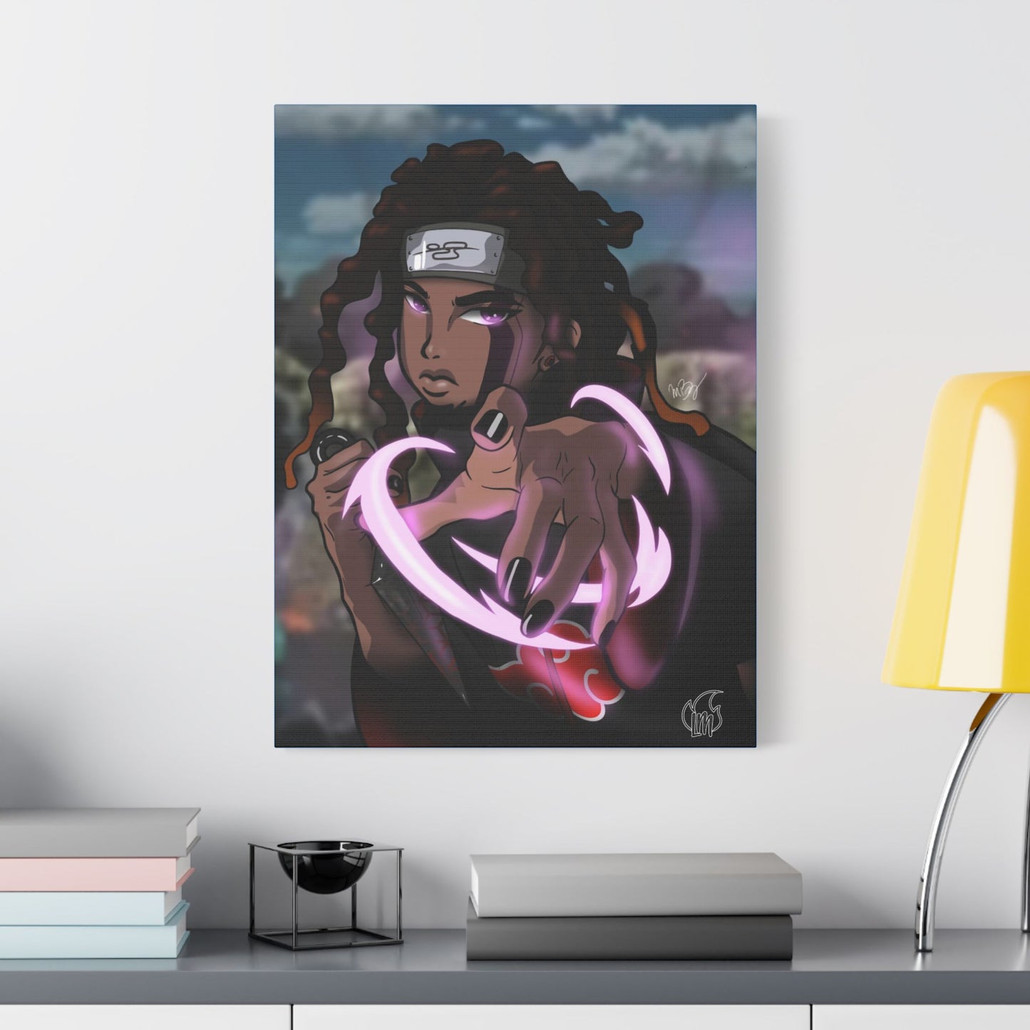 Anime, OC Akatsuki Ninja of Naruto Shippuden on Satin Canvas, Stretched