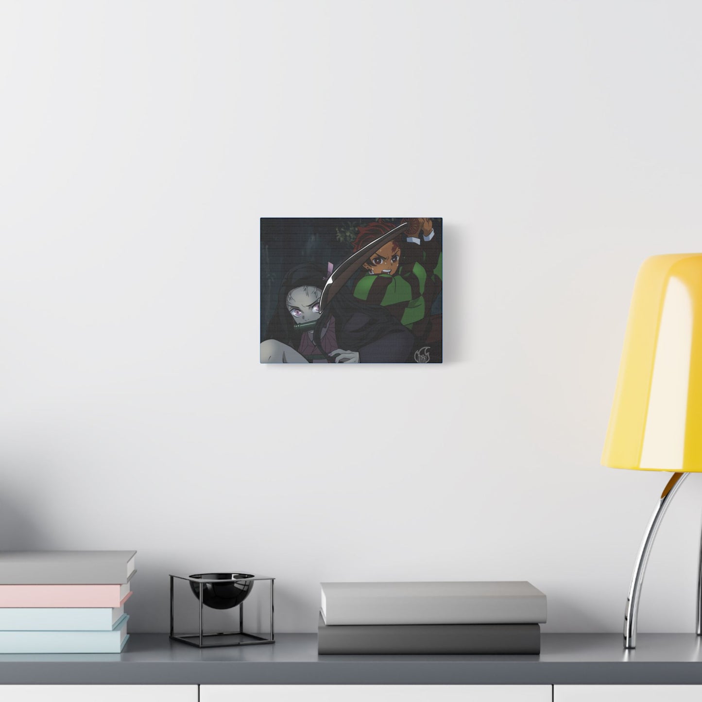 Anime Print, Tanjiro & Nezuko Demon Slayer Satin Canvas, Stretched