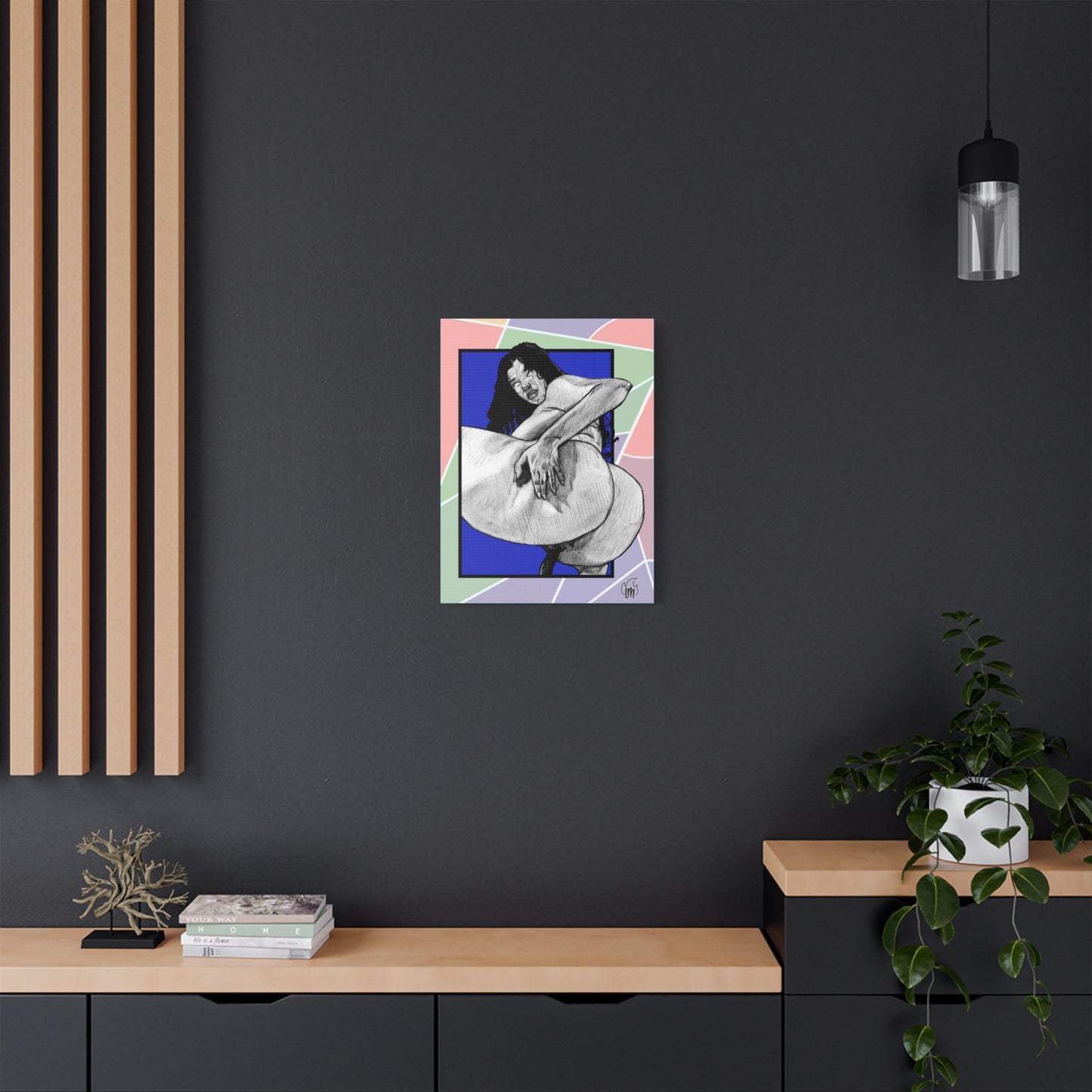 Blueberry Ride Satin Canvas, Stretched