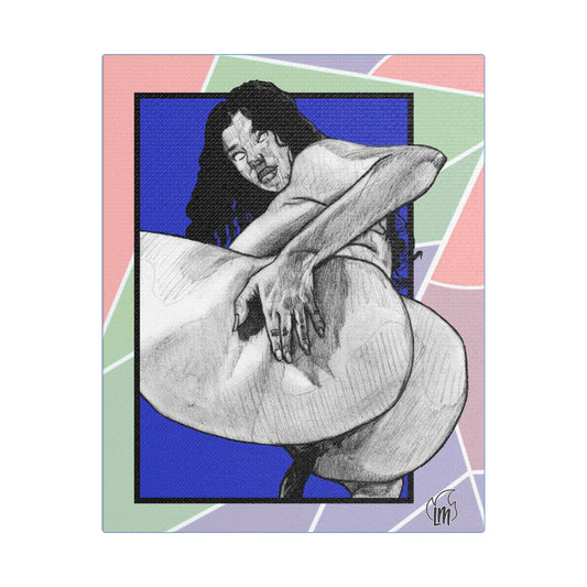 Blueberry Ride Satin Canvas, Stretched