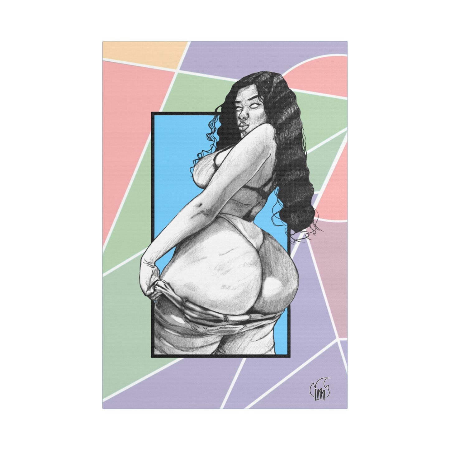 Double Cheeked on Satin Canvas, Stretched