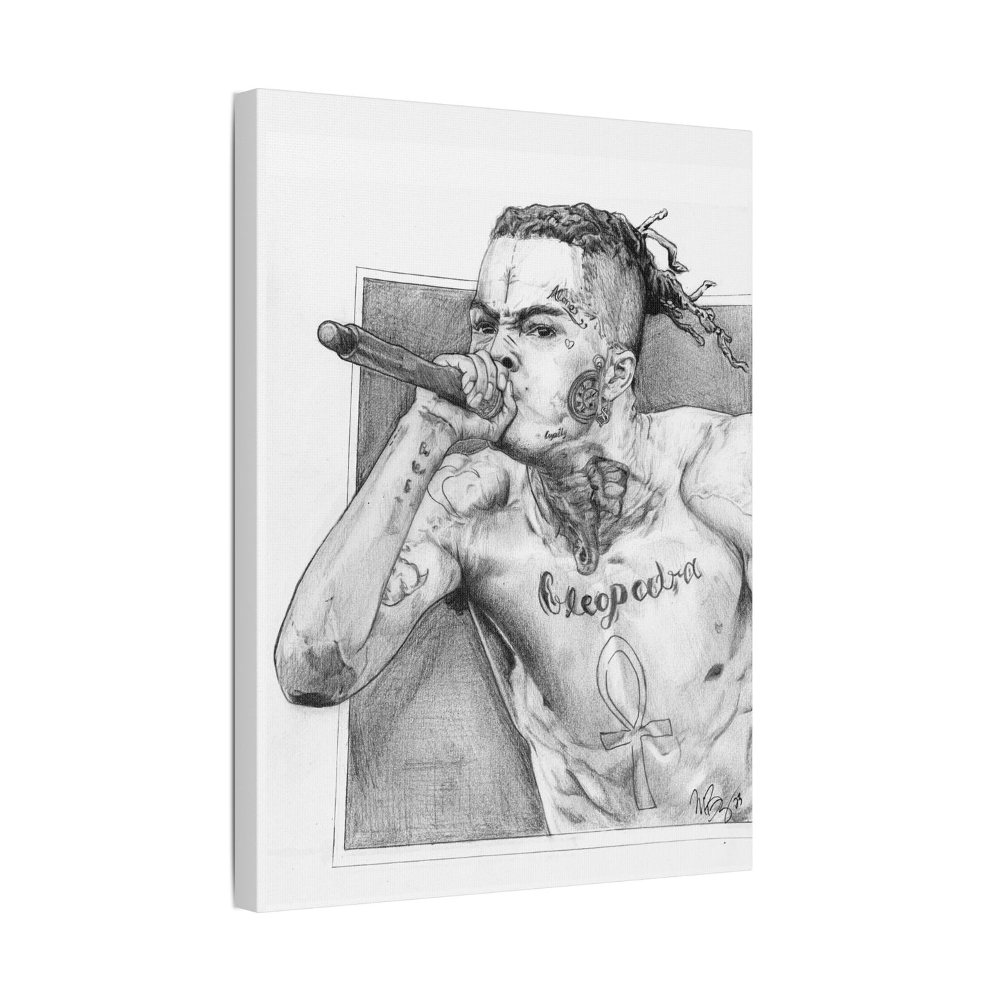 XXX TENTACION (Jahseh Onfroy) Portrait on Satin Canvas, Stretched