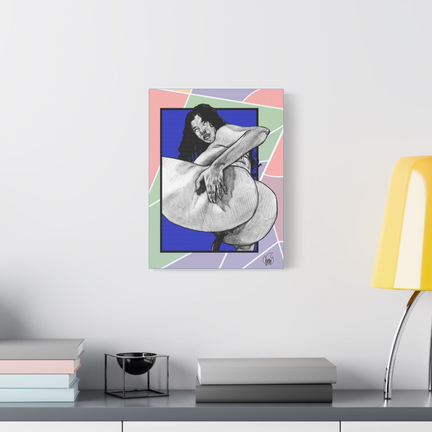 Blueberry Ride Satin Canvas, Stretched